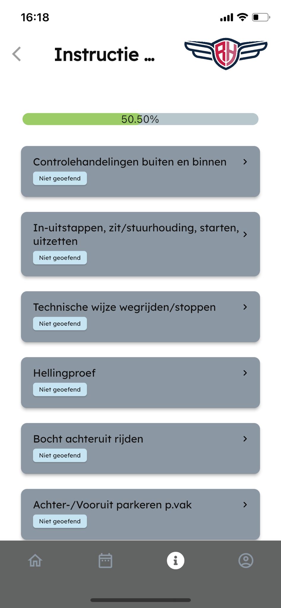 Rijlessen Dordrecht app Instructie
